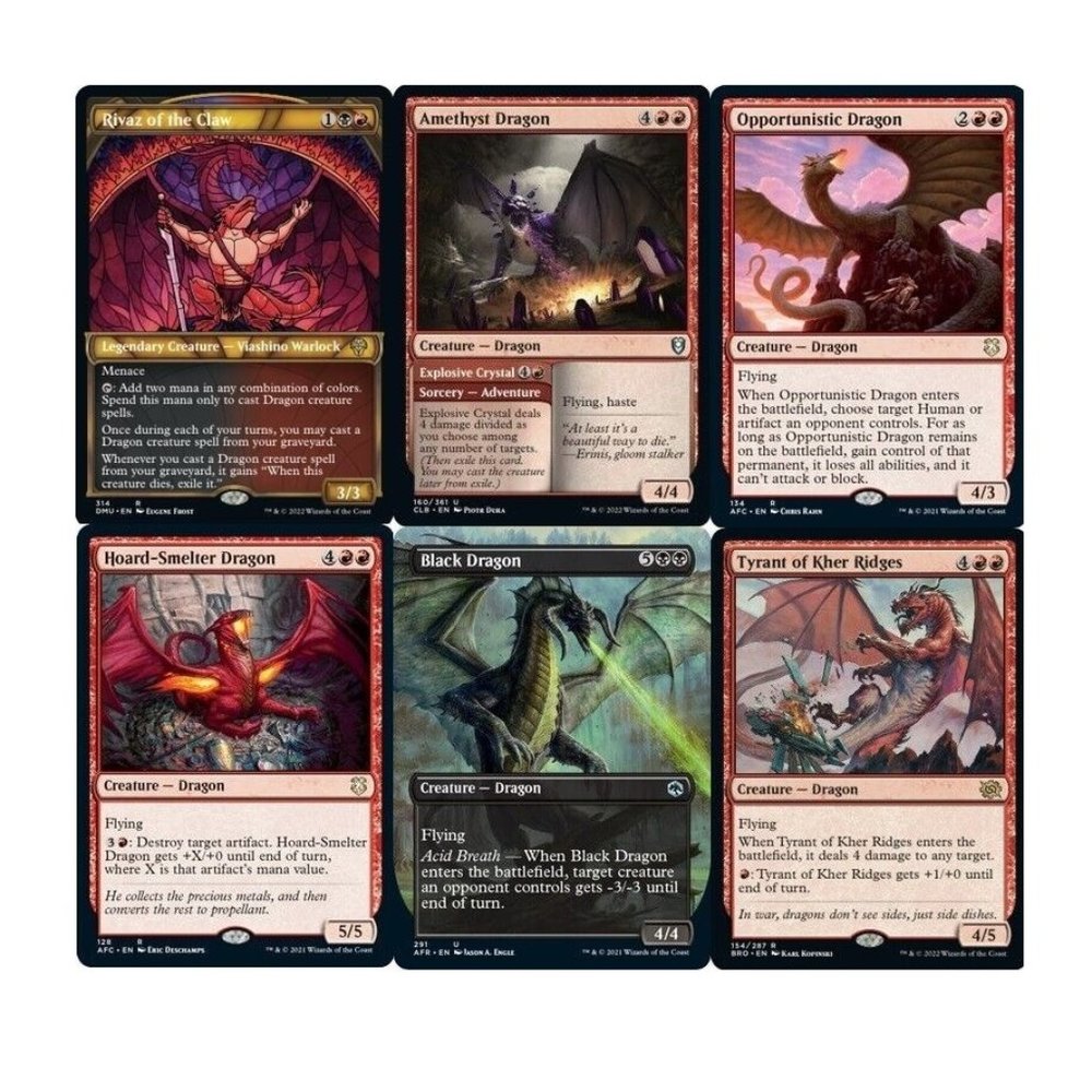 MTG Commander Dragon Deck EDH Deck Rivaz of the Claw 100 Magic Cards Custom - NM